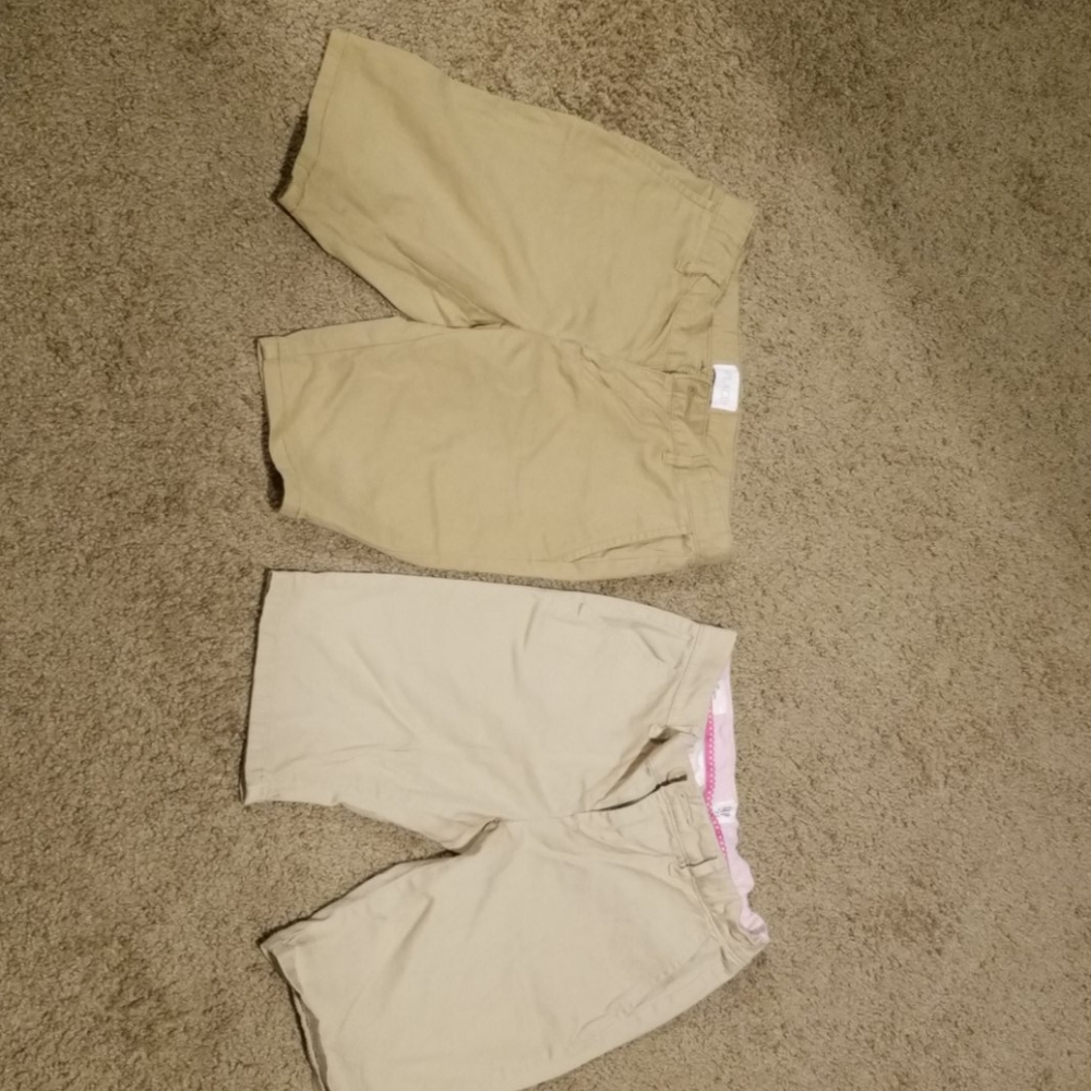 Khaki shorts. Uniform shorts